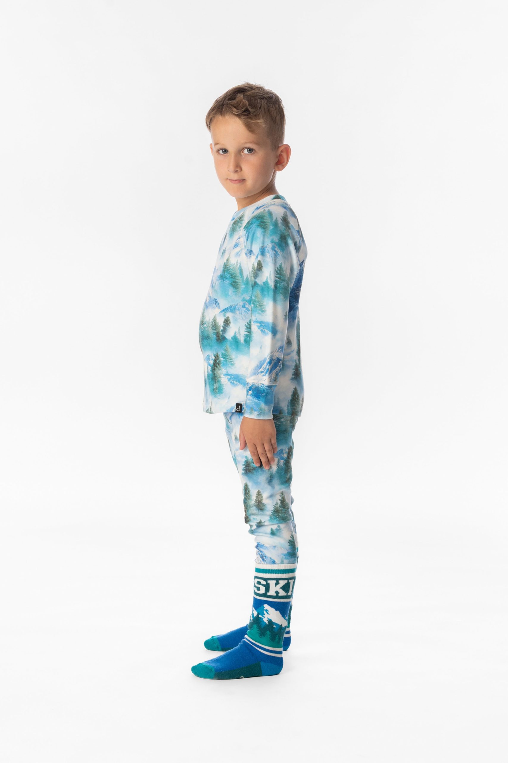 Two Piece Thermal Underwear Blue Mountain Print - Image 3