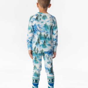 Two Piece Thermal Underwear Blue Mountain Print - Image 4