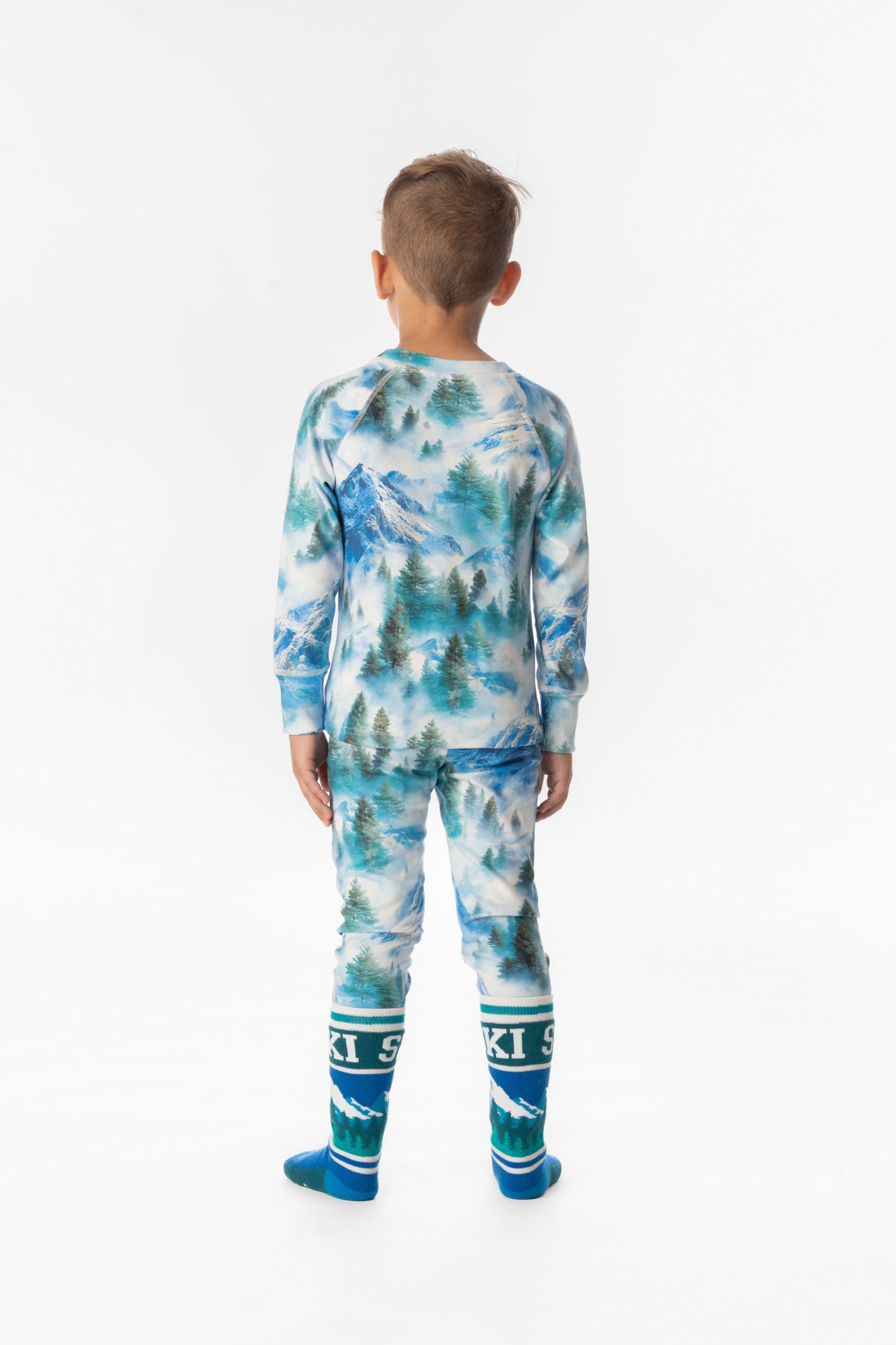 Two Piece Thermal Underwear Blue Mountain Print - Image 4