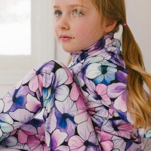 Alternative view of Two Piece Thermal Underwear Purple Floral Print