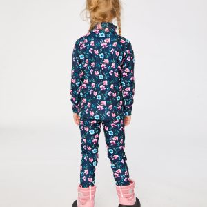 Two Piece Thermal Underwear Blue Floral Print - Image 4
