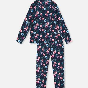 Two Piece Thermal Underwear Blue Floral Print - Image 5