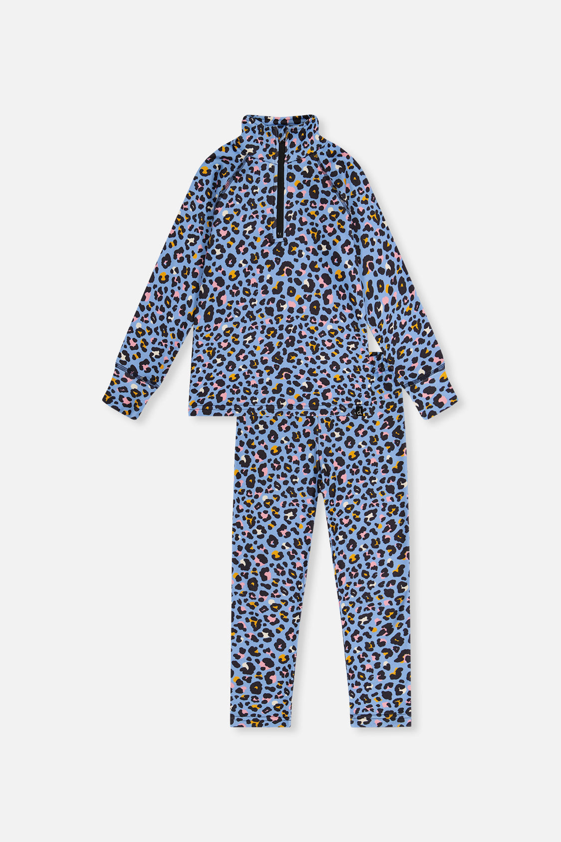 Two Piece Thermal Underwear Blue Leopard Print - Image 13