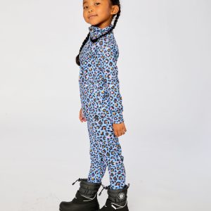 Two Piece Thermal Underwear Blue Leopard Print - Image 5