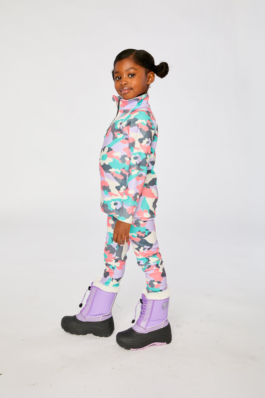Two Piece Thermal Underwear Coral Camouflage Print - Image 3