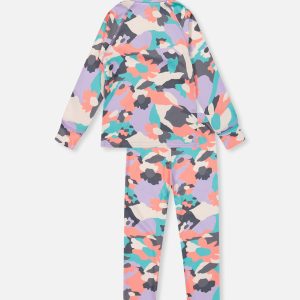 Two Piece Thermal Underwear Coral Camouflage Print - Image 5