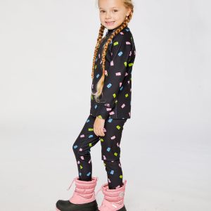 Two Piece Thermal Underwear Black Printed Gummy Bears - Image 3