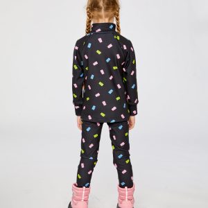 Two Piece Thermal Underwear Black Printed Gummy Bears - Image 4