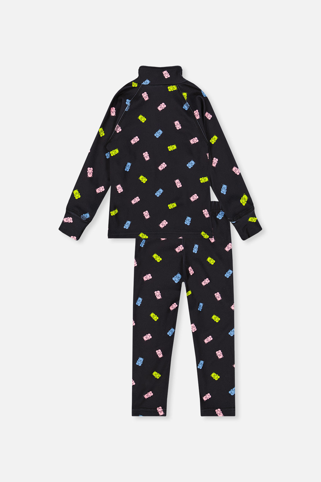 Two Piece Thermal Underwear Black Printed Gummy Bears - Image 5
