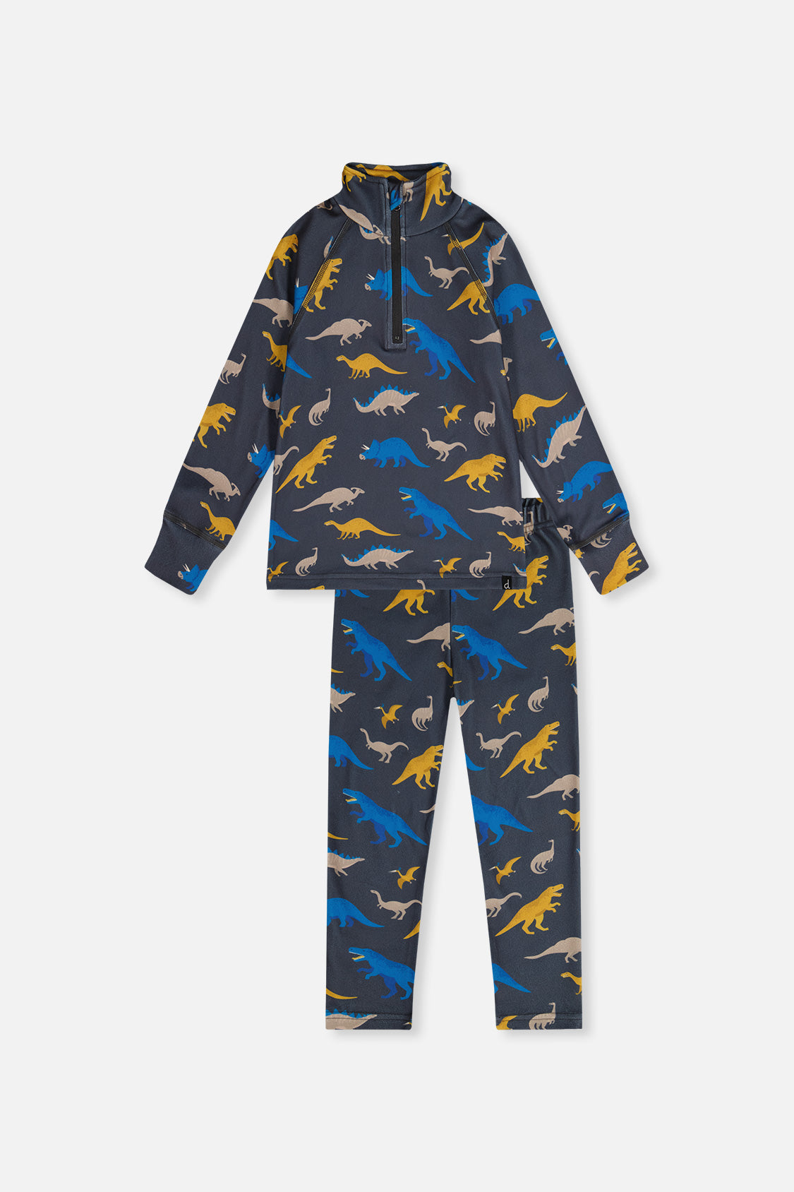 Two Piece Thermal Underwear Grey And Blue Dinosaur Print - Image 9