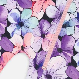 Baby One Piece Thermal Underwear Purple Floral Print - Image 3