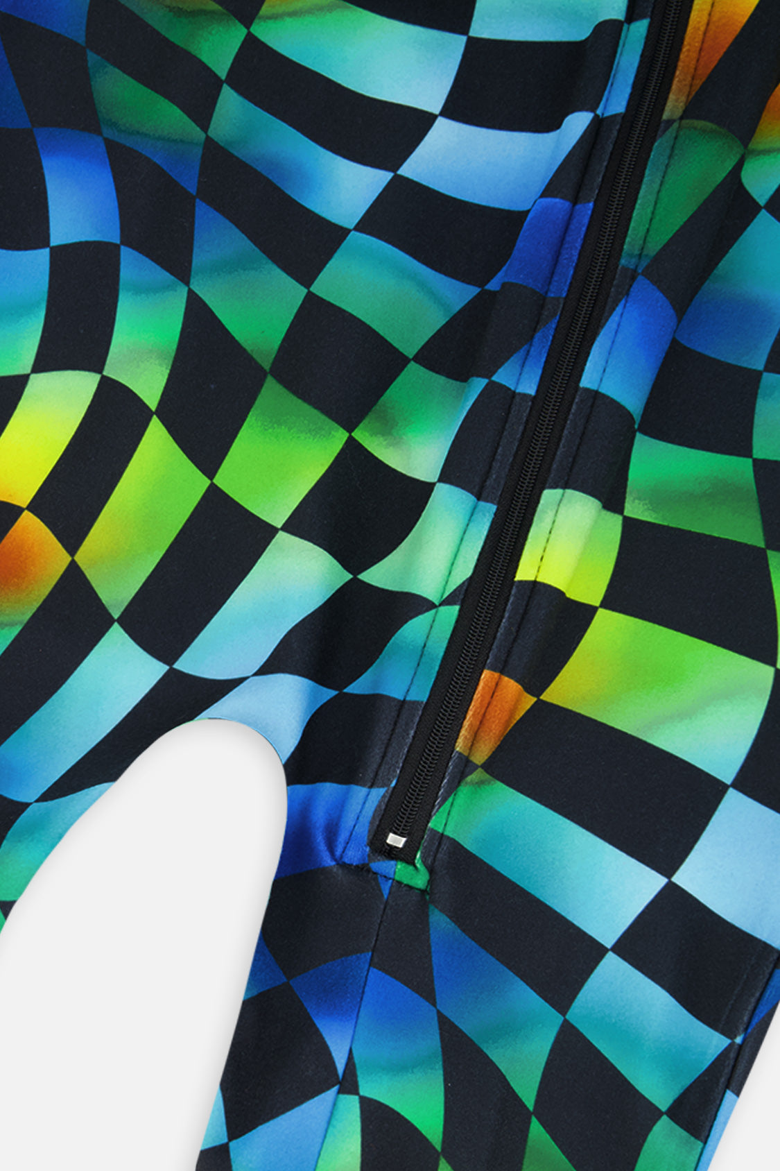 Baby One Piece Thermal Underwear Blue Checkered Print - Image 3
