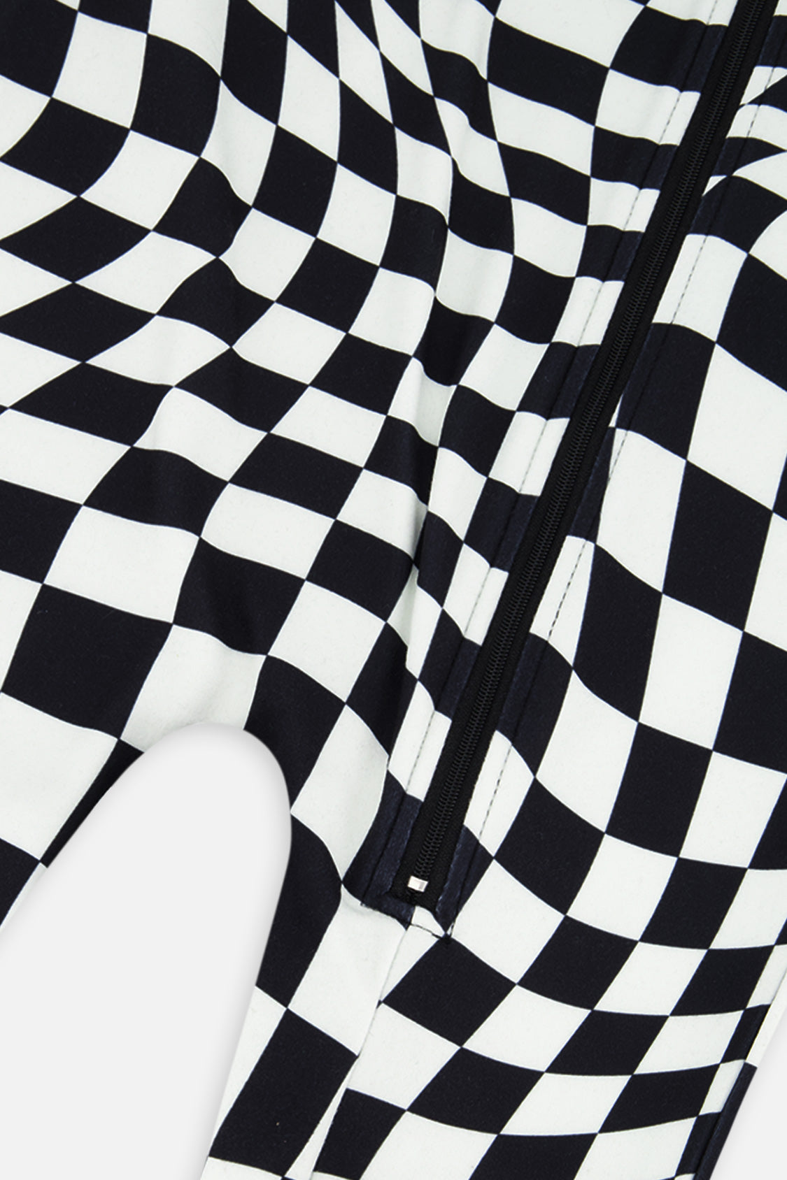 Baby One Piece Thermal Underwear White Checkered Print - Image 3