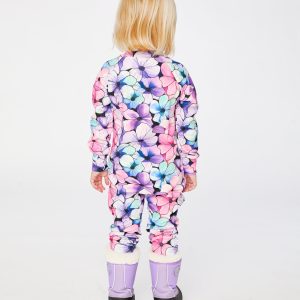One Piece Thermal Underwear Purple Floral Print - Image 4