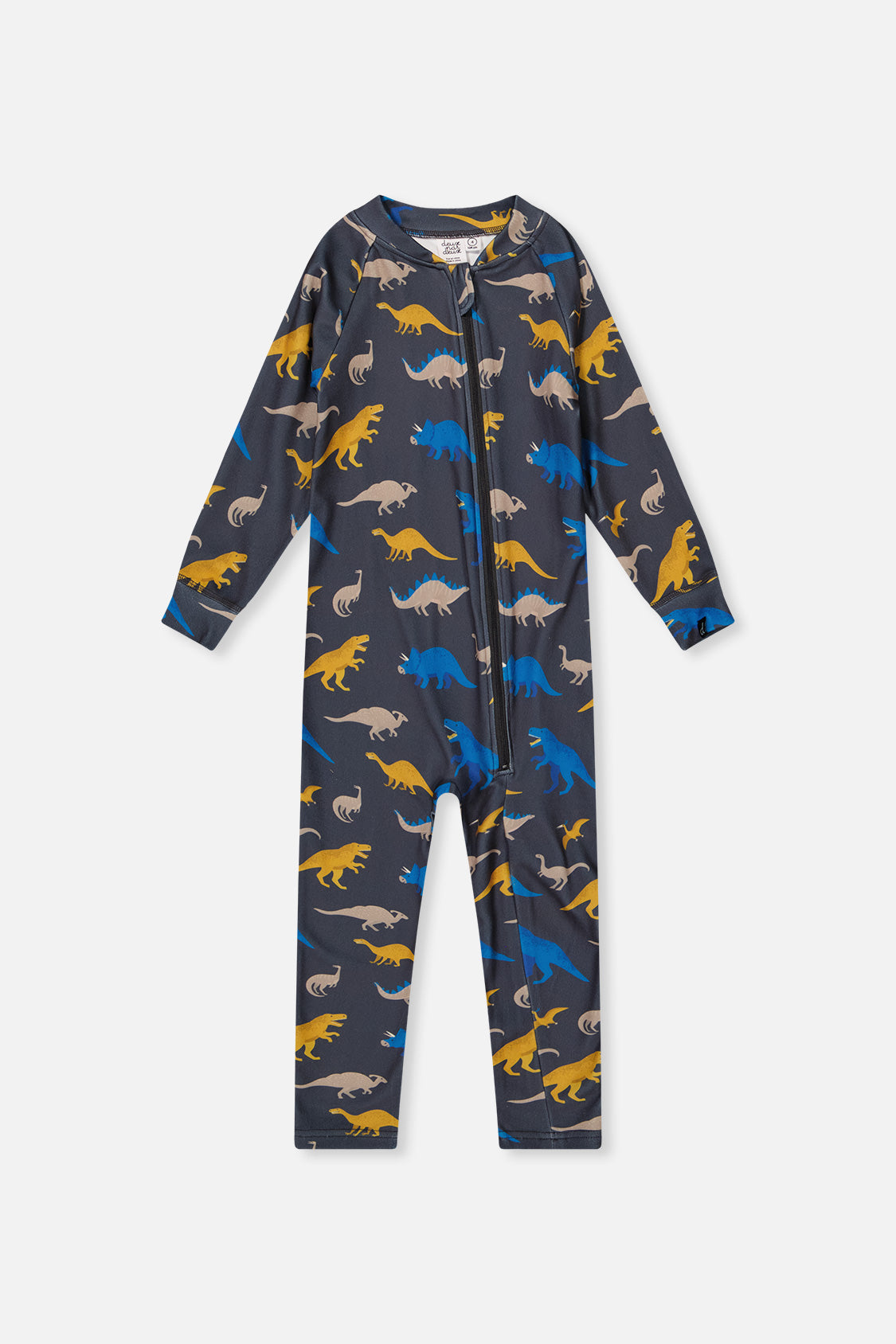 One Piece Thermal Underwear Grey And Blue Dinosaur Print - Image 13