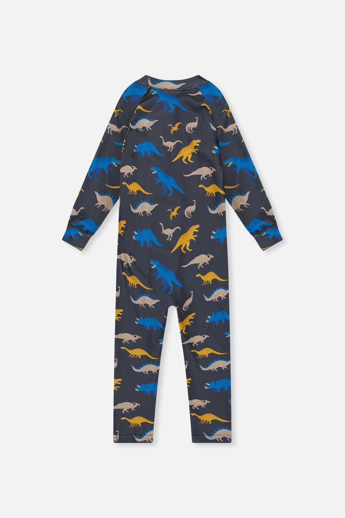 One Piece Thermal Underwear Grey And Blue Dinosaur Print - Image 5