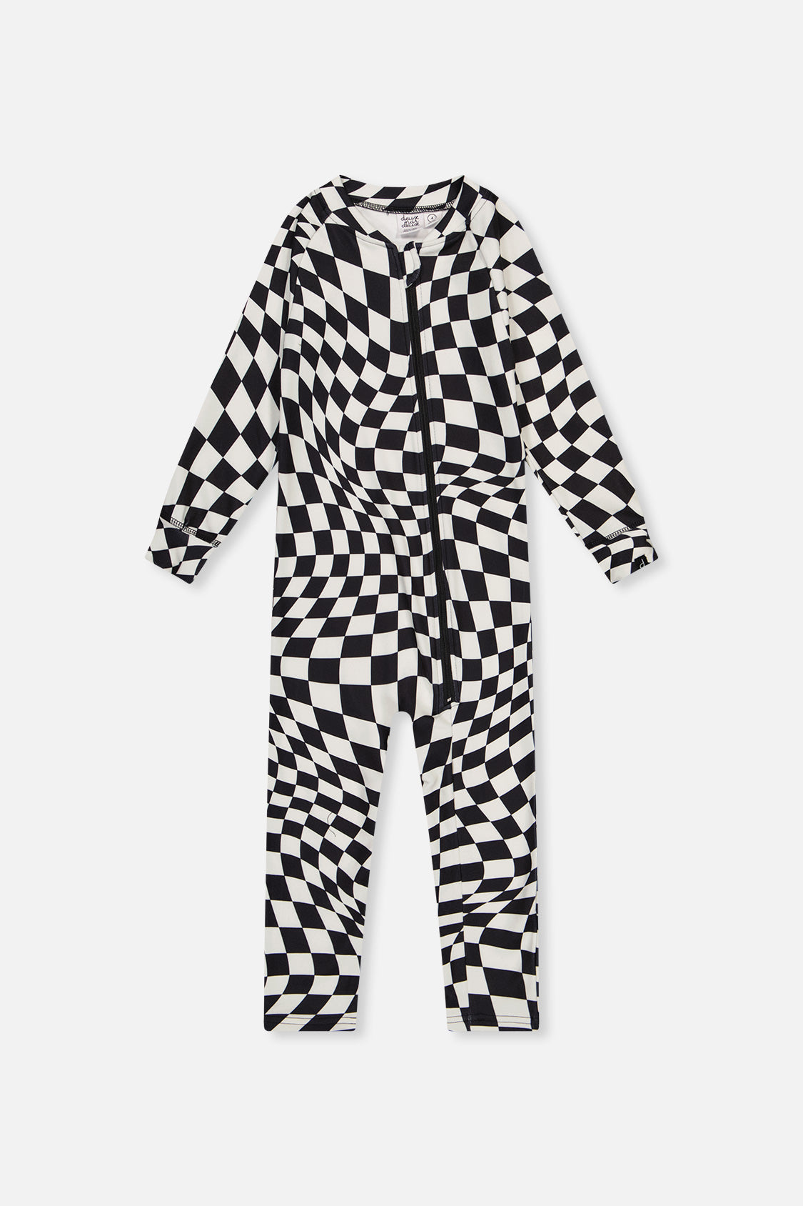 One Piece Thermal Underwear White Checkered Print - Image 13