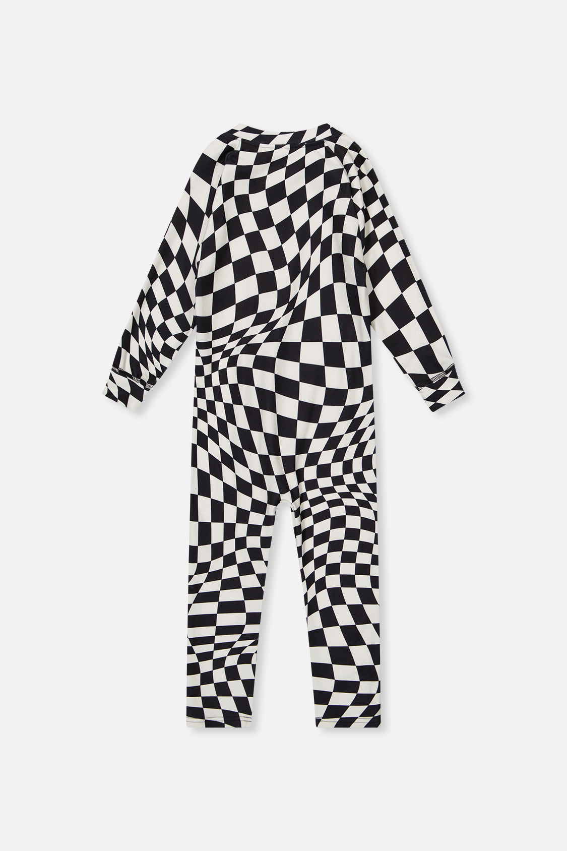 One Piece Thermal Underwear White Checkered Print - Image 5