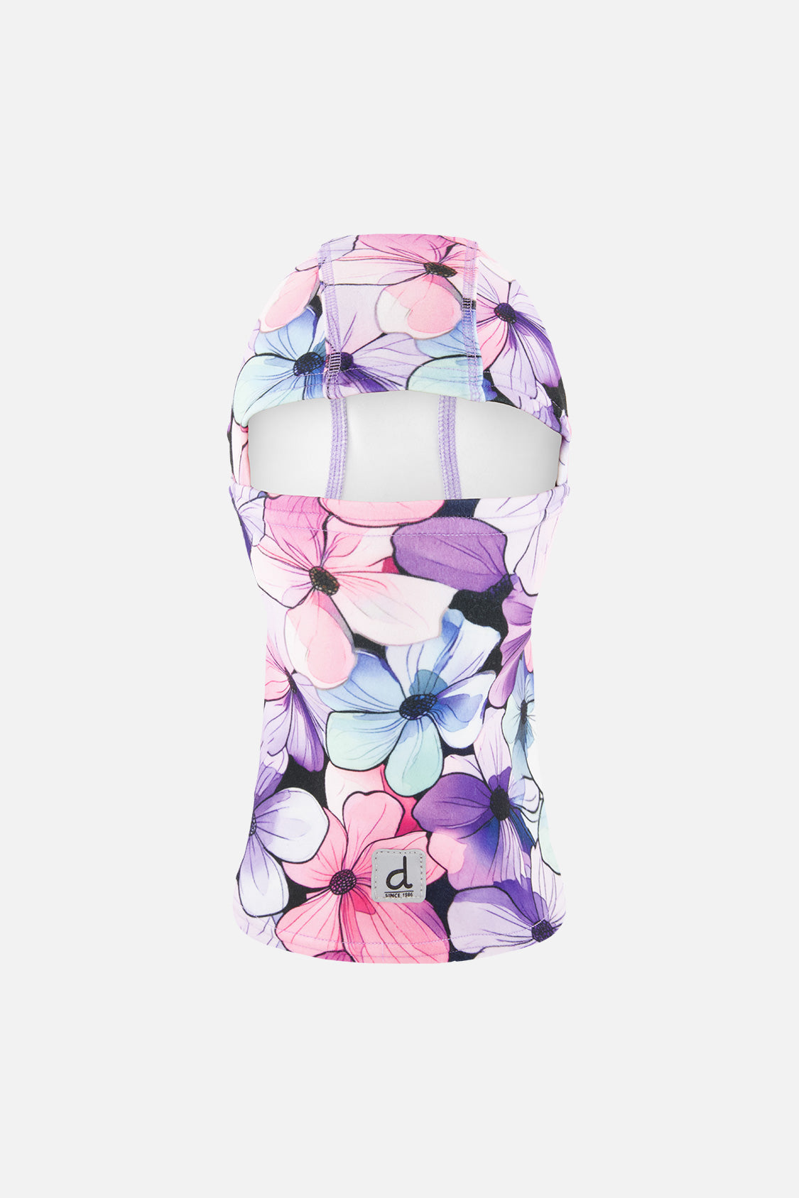 Brushed Jersey Balaclava Purple Floral Print - Image 5