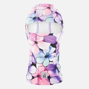 Brushed Jersey Balaclava Purple Floral Print - Image 7