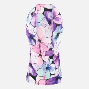 Brushed Jersey Balaclava Purple Floral Print - Image 3