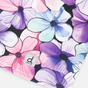 Brushed Jersey Balaclava Purple Floral Print - Image 4