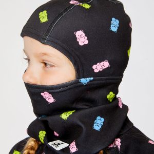 Alternative view of Brushed Jersey Balaclava Black Printed Gummy Bears