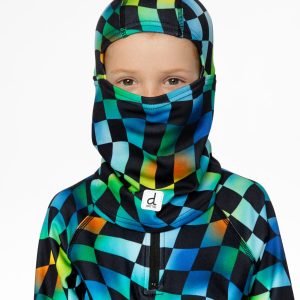 Alternative view of Brushed Jersey Balaclava Blue Checkered Print