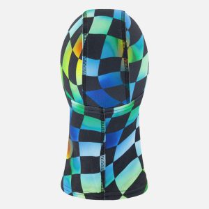 Brushed Jersey Balaclava Blue Checkered Print - Image 3