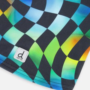 Brushed Jersey Balaclava Blue Checkered Print - Image 4