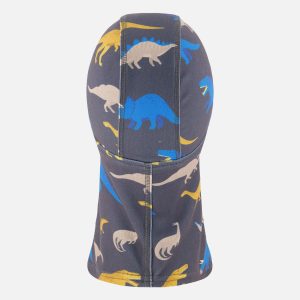 Brushed Jersey Balaclava Grey And Blue Dinosaur Print - Image 3