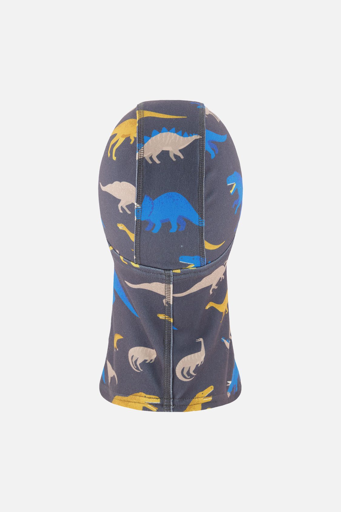 Brushed Jersey Balaclava Grey And Blue Dinosaur Print - Image 3