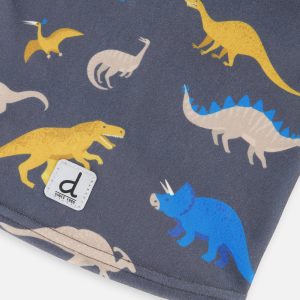 Brushed Jersey Balaclava Grey And Blue Dinosaur Print - Image 4