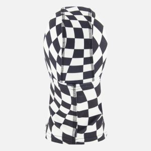 Brushed Jersey Balaclava White Checkered Print - Image 3