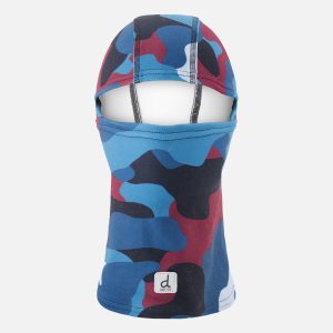 Brushed Jersey Balaclava Blue And Red Camouflage Print