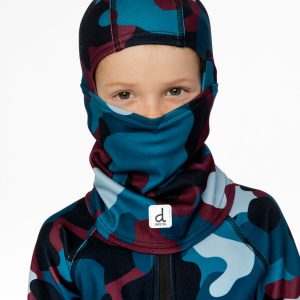 Alternative view of Brushed Jersey Balaclava Blue And Red Camouflage Print