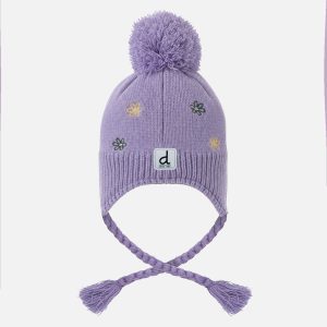 Alternative view of Winter Peruvian Knit Hat Violet With Pompom