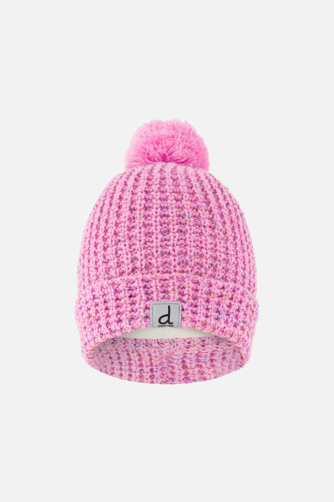 Winter Knit Hat With Pompom Pink - Image 7