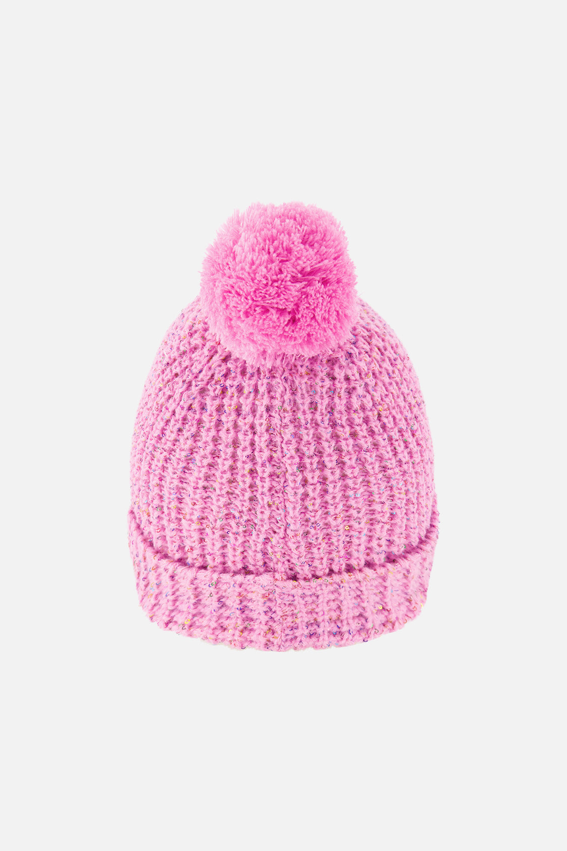Winter Knit Hat With Pompom Pink - Image 3