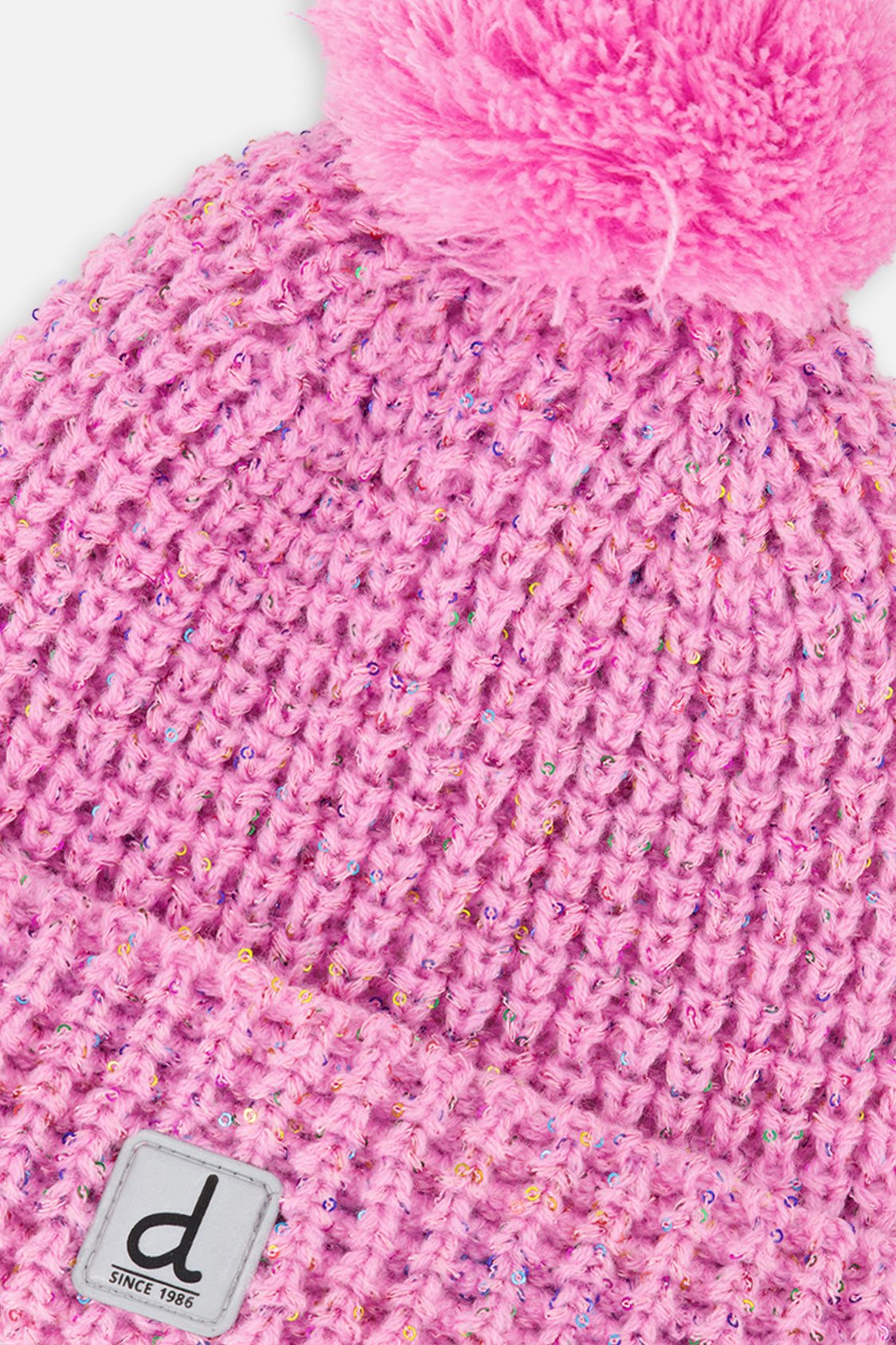 Winter Knit Hat With Pompom Pink - Image 4