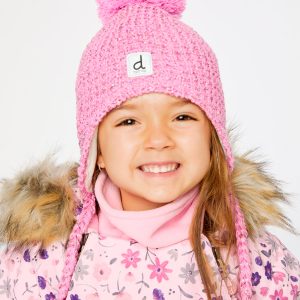 Alternative view of Winter Peruvian Knit Hat With Pompom Pink Multicolored Details