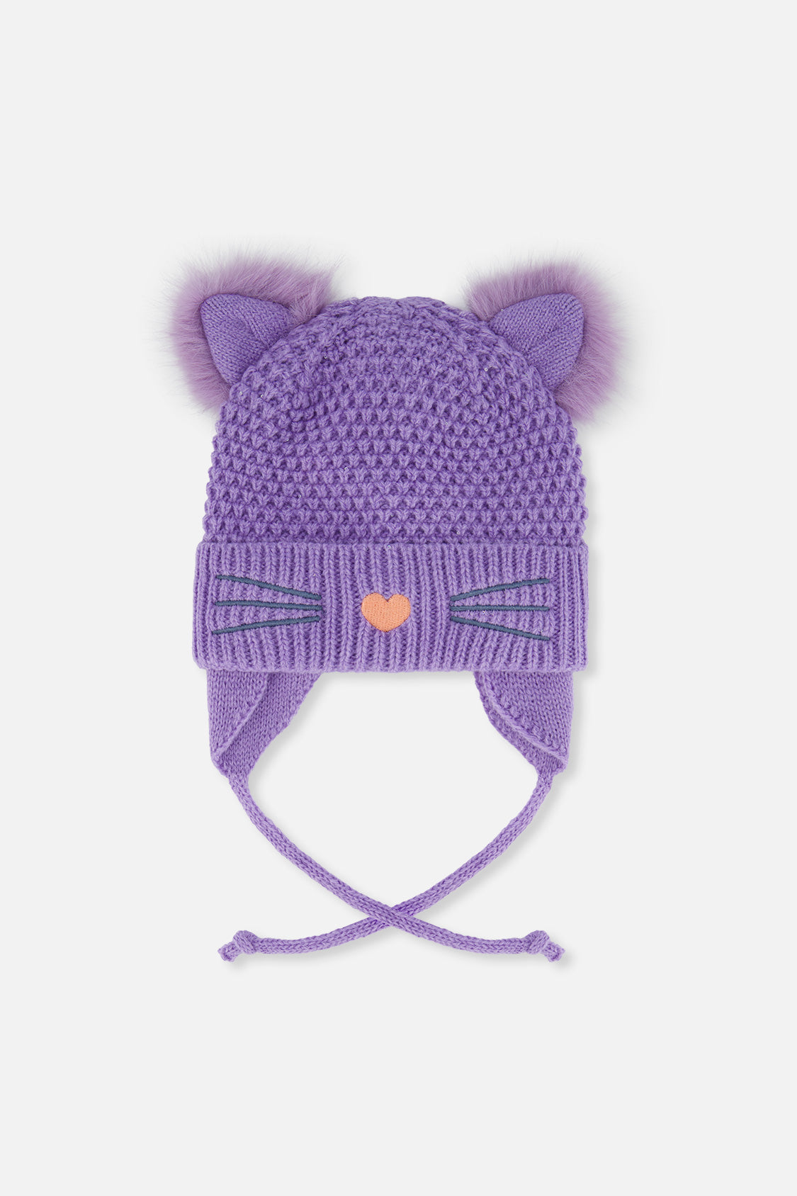 Baby Winter Knit Hat With Ears Violet - Image 4