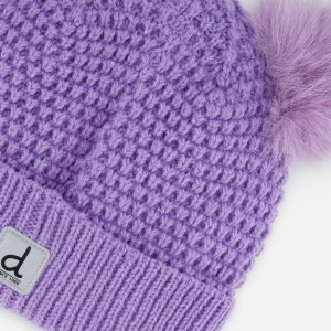 Baby Winter Knit Hat With Ears Violet - Image 3