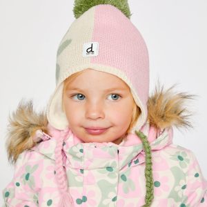 Alternative view of Winter Peruvian Knit Hat With Pompom Lavender Pink And Green