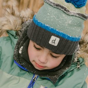 Alternative view of Winter Knit Hat With Pompom Blue And Grey Knitwear