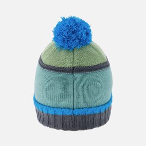 Winter Knit Hat With Pompom Blue And Grey Knitwear - Image 4