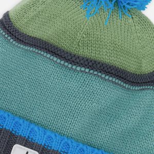 Winter Knit Hat With Pompom Blue And Grey Knitwear - Image 5