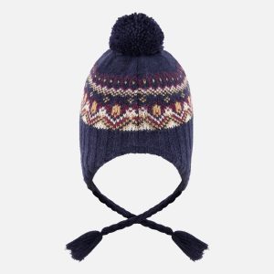 Alternative view of Baby Winter Peruvian Knit Hat With Pompom Blue And Red Jacquard