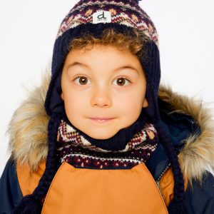 Alternative view of Winter Peruvian Knit Hat With Pompom Blue And Red Jacquard