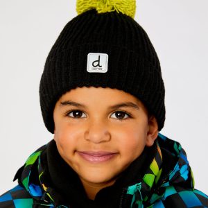 Alternative view of Winter Knit Hat With Pompom Black And Green